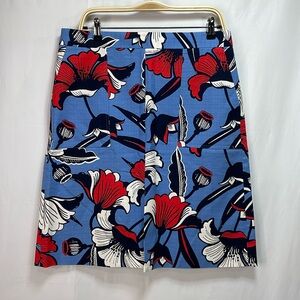 ✈️ J.Crew bold floral front slit cotton skirt with pockets